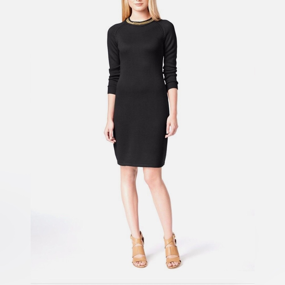 Calvin Klein Chain Trim Sweater Dress Size M